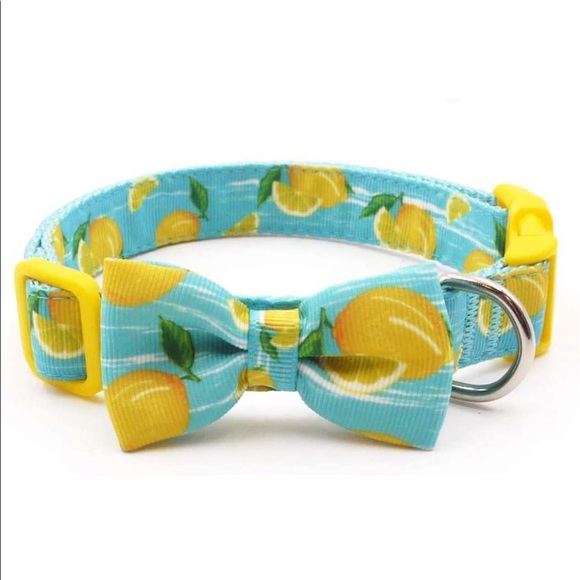 azuza Other - Dog Collar Bow Tie Lemon Print